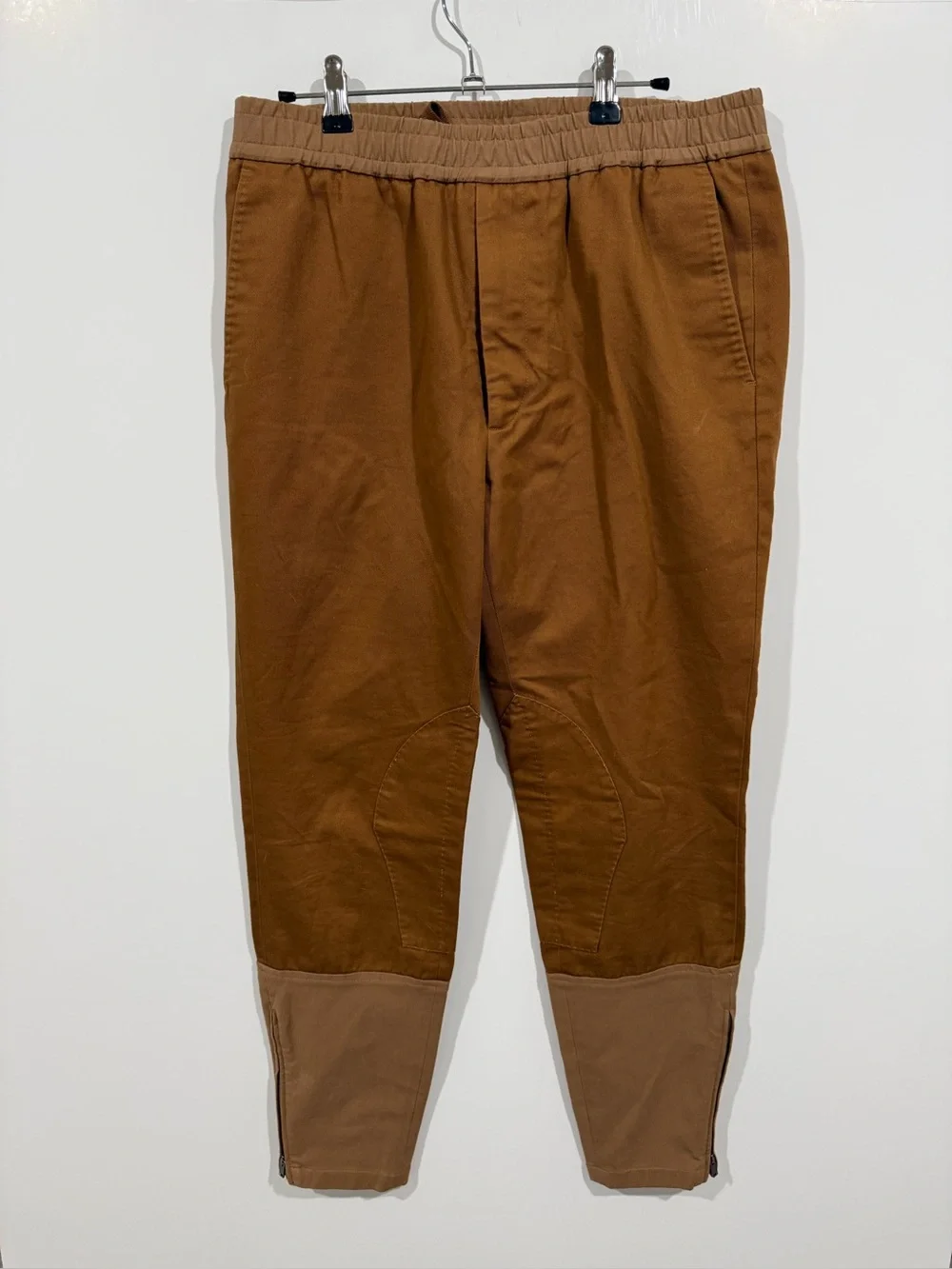Gucci Military Drill Brown Cotton Elastic Tapered Pants Size 46